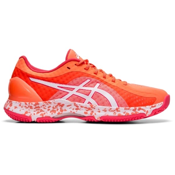 Fitness Mania - Asics Netburner Super FF - Womens Netball Shoes - Flash Coral/White
