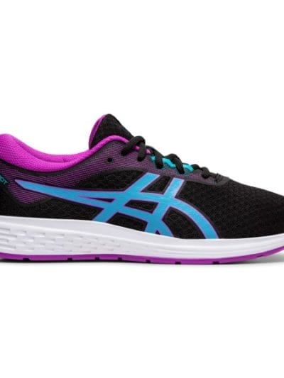 Fitness Mania - Asics Patriot 11 GS - Kids Girls Running Shoes - Black/Aquarium/Purple