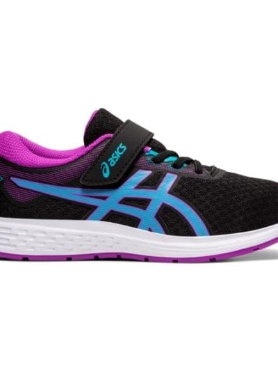 Fitness Mania - Asics Patriot 11 PS - Kids Girls Running Shoes - Black/Aquarium