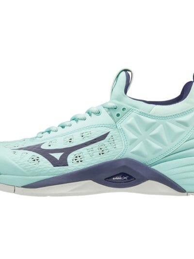 Fitness Mania - Mizuno Wave Momentum - Womens Netball Shoes - Bluelight/Astral Aura