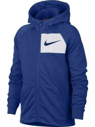 Fitness Mania - Nike Dri-Fit Full Zip Kids Boys Training Hoodie - Indigo Force/White