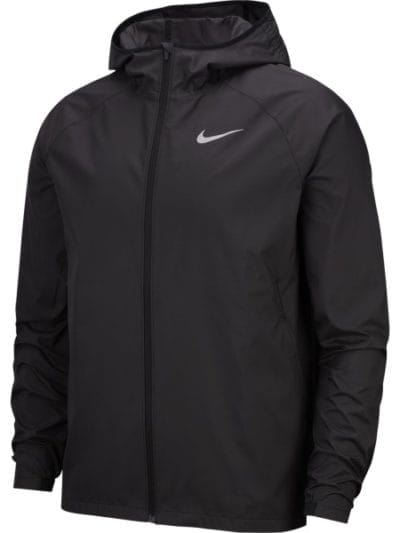 Fitness Mania - Nike Essential Hooded Mens Running Rain Jacket - Black/Reflective Silver