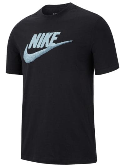 Fitness Mania - Nike Sportswear Brand Mark Mens T-Shirt - Black/Light Blue