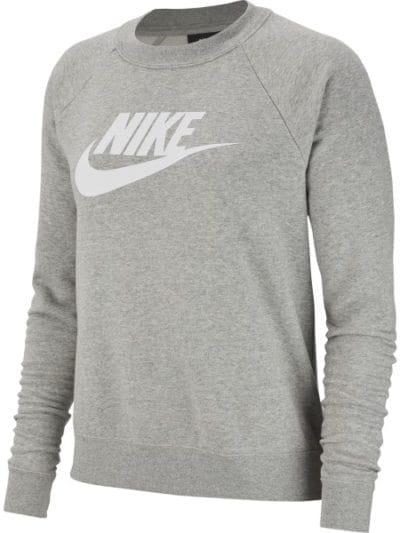 Fitness Mania - Nike Sportswear Essential Crew Womens Long Sleeve T-Shirt - Dark Grey Heather/White