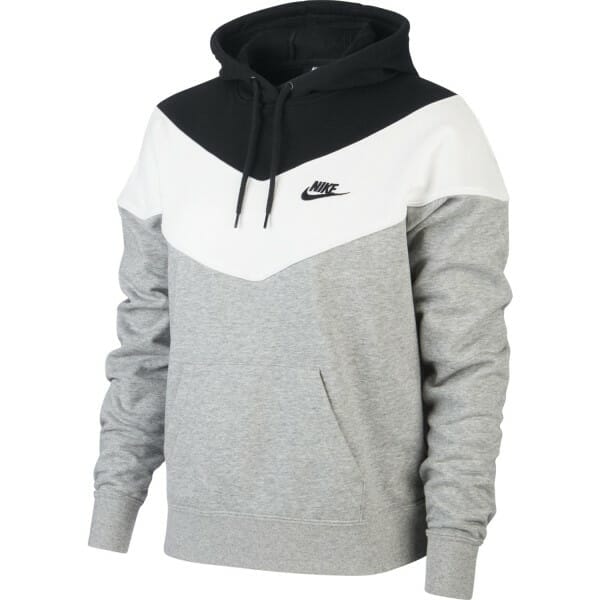 Fitness Mania - Nike Sportswear Heritage Womens Hoodie - Dark Grey Heather/Black/White