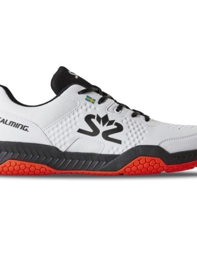 Fitness Mania - Salming Hawk - Mens Indoor Court Shoes - White/Black/Red