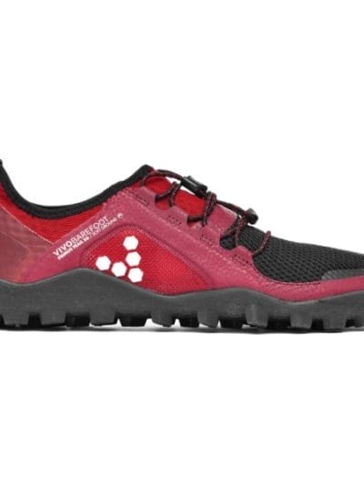 Fitness Mania - Vivobarefoot Primus Trail SG Mesh - Womens Trail Hiking Shoes - Black/Red
