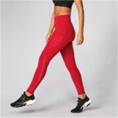 Fitness Mania - Power Mesh Leggings - Crimson - XS