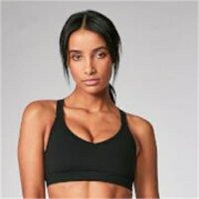 Fitness Mania - Power Mesh Sports Bra - Black - XS - Black