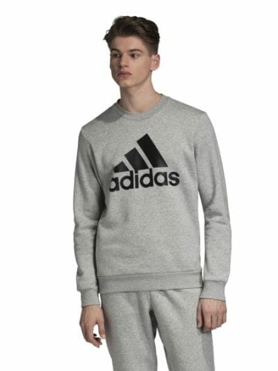 Fitness Mania - Adidas Badge Of Sport Fleece Crew Mens Sweatshirt - Medium Grey Heather