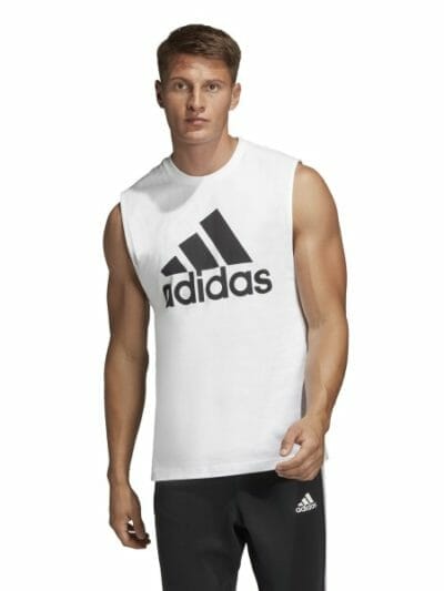 Fitness Mania - Adidas Badge Of Sport Mens Tank Top - White/Black