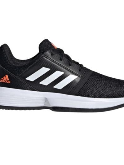 Fitness Mania - Adidas CourtJam XJ - Kids Tennis Shoes - Core Black/Footwear White/Hi-Res Coral