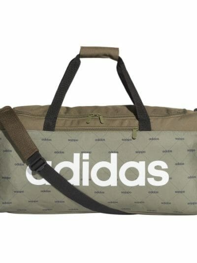 Fitness Mania - Adidas Linear Training Duffel Bag - Raw Khaki/Black/White