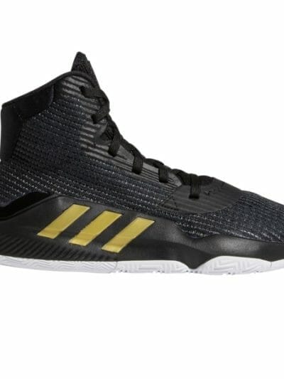 Fitness Mania - Adidas Pro Bounce 2019 - Kids Basketball Shoes - Core Black/Gold/Footwear White