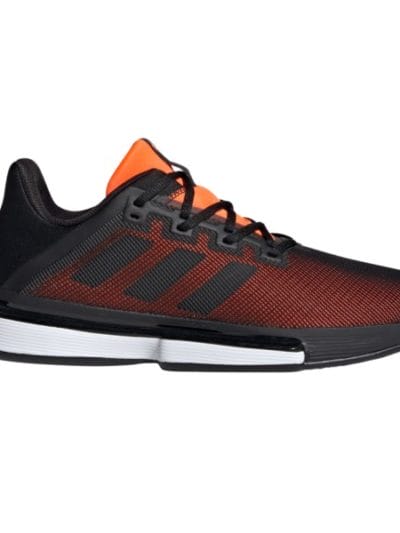 Fitness Mania - Adidas SoleMatch Bounce - Mens Tennis Shoes - Core Black/Solar Orange