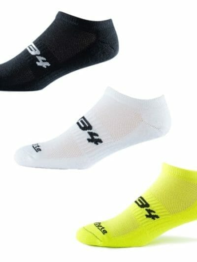 Fitness Mania - SUB4 Low Rise Sock - Twin Pack - Black/White/Fluoro Yellow