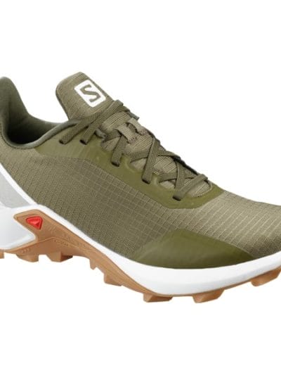 Fitness Mania - Salomon Alphacross - Womens Trail Running Shoes - Burnt Olive/White/Gum