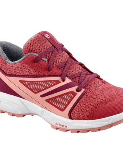 Fitness Mania - Salomon Sense J - Kids Trail Running Shoes - Garnet Rose/Beet Red/Coral Almond