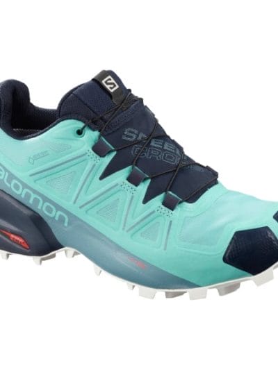 Fitness Mania - Salomon Speedcross 5 GTX - Womens Trail Running Shoes - Meadowbrook/Navy Blazer/White Sand