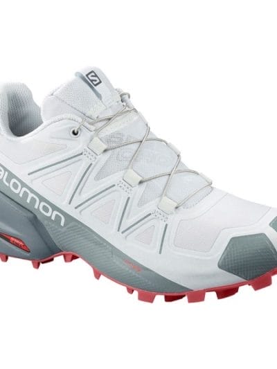 Fitness Mania - Salomon Speedcross 5 - Womens Trail Running Shoes - White/Stormy Weather/Garnet Rose