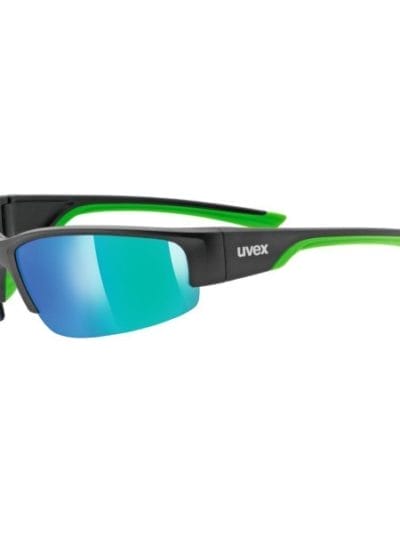 Fitness Mania - UVEX Sportstyle 215 Sunglasses - Black/Green