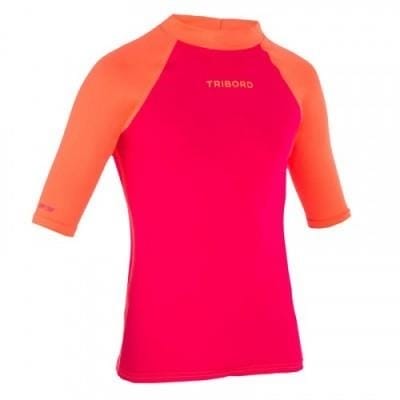 Fitness Mania - Kid's Short Sleeve Rash Vest 100 - UV Protection - Pink