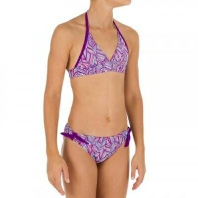 Fitness Mania - Tami Girls' Two-Piece Halterneck Swimsuit - Palm Purple