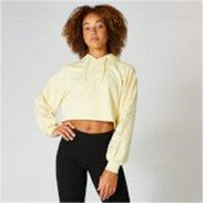 Fitness Mania - Icon Cropped Hoodie - Lemon  - XS