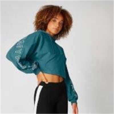 Fitness Mania - Icon Cropped Hoodie - Teal