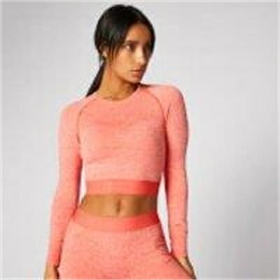 Fitness Mania - Inspire Seamless Crop Top - Hot Coral  - XL