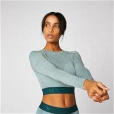 Fitness Mania - Inspire Seamless Crop Top - Teal  - L