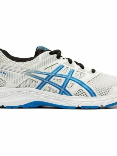 Fitness Mania - Asics Contend 5 GS - Kids Boys Running Shoes - White/Electric Blue