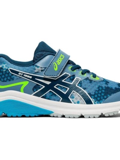 Fitness Mania - Asics GT-1000 8 PS - Kids Boys Running Shoes - Grey Floss/Mako Blue