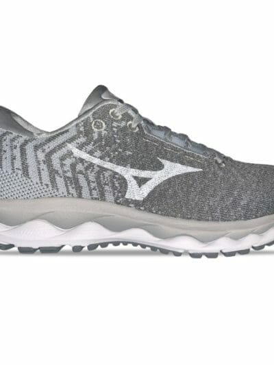 Fitness Mania - Mizuno Wave Sky Waveknit 3 - Womens Running Shoes - Glacier Grey/White