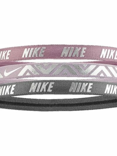 Fitness Mania - Nike Printed Metallic Sports Hairbands - Assorted 3 Pack - Plum Dust/Violet Ash/Gunsmoke