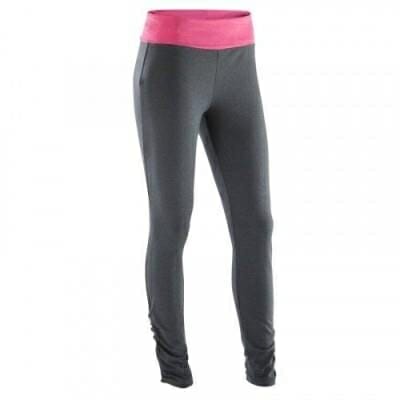 Fitness Mania - Women's Yoga Organic Cotton Leggings - Mottled Grey/Pink