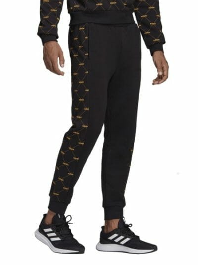 Fitness Mania - Adidas Linear Graphic Mens Track Pants - Black/Active Gold