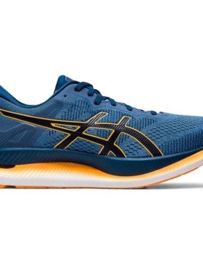 Fitness Mania - Asics GlideRide - Mens Running Shoes - Mako Blue/Yellow/White/Grey Floss