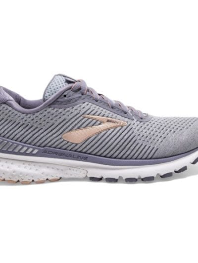 Fitness Mania - Brooks Adrenaline GTS 20 - Womens Running Shoes - Grey/Pale Peach/White