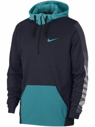 Fitness Mania - Nike Dri-Fit Fleece Mens Training Hoodie - Obsidian/Spirit Teal