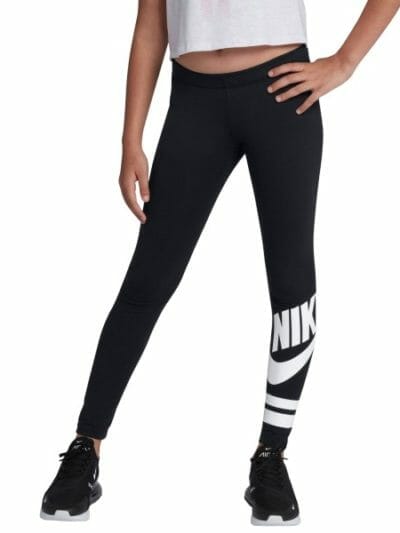 Fitness Mania - Nike Sportswear Graphic Kids Girls Tights - Black/White