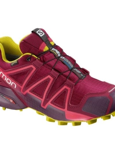 Fitness Mania - Salomon Speedcross 4 GTX - Womens Trail Running Shoes - Beet Red/Potent Purple/Citronelle