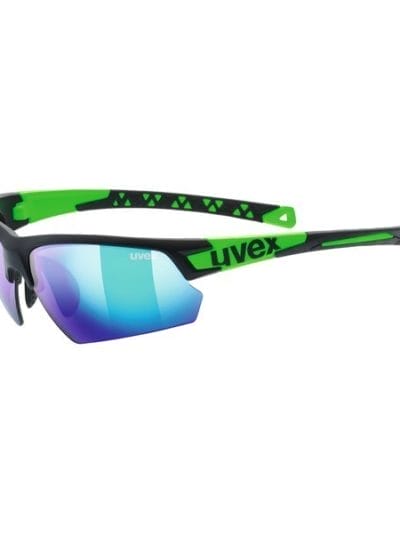 Fitness Mania - UVEX Sportstyle 224 Multi Sport Sunglasses - Black/Green