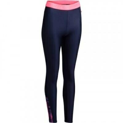 Fitness Mania - 500 Women's Cardio Fitness Leggings - Navy/Tropical Pink Print Designs