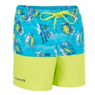 Fitness Mania - 500 kid’s short surfing boardshorts Coast Turquoise