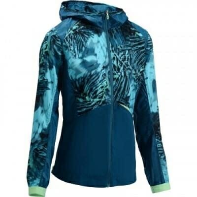 Fitness Mania - 520 Women's Cardio Fitness Hooded Jacket - Blue with Prints