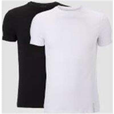 Fitness Mania - Luxe Classic Crew T-Shirt (2 Pack) - Black/White - L