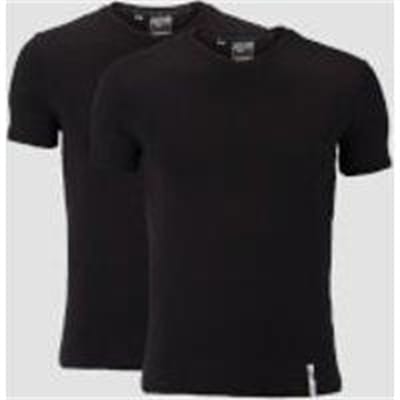 Fitness Mania - Luxe Classic V-Neck T-Shirt (2 Pack) - Black/Black - L