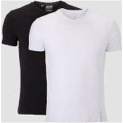 Fitness Mania - Luxe Classic V-Neck T-Shirt (2 Pack) - Black/White - L