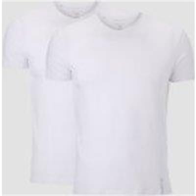 Fitness Mania - Luxe Classic V-Neck T-Shirt (2 Pack) - White/White - L